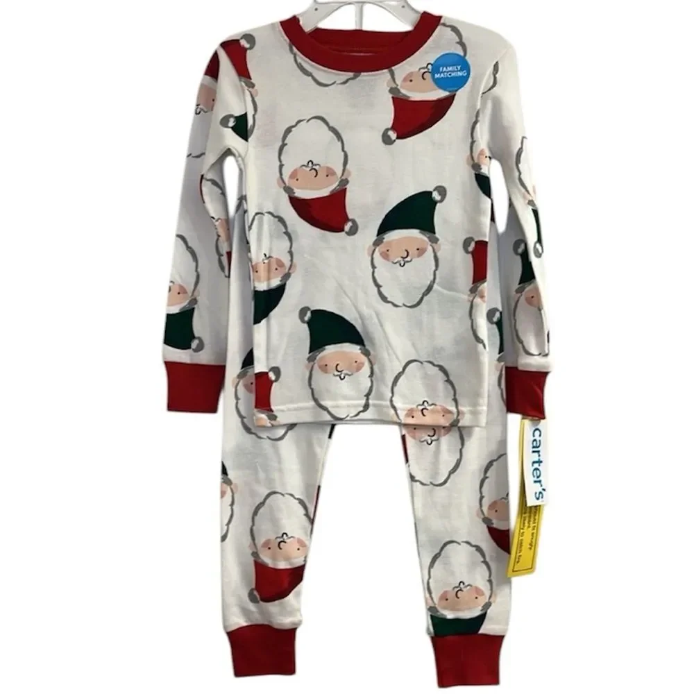 Carter’s Holiday Pajama Set NEW Santa Claus Christmas Cotton 2pc Set Size 3T